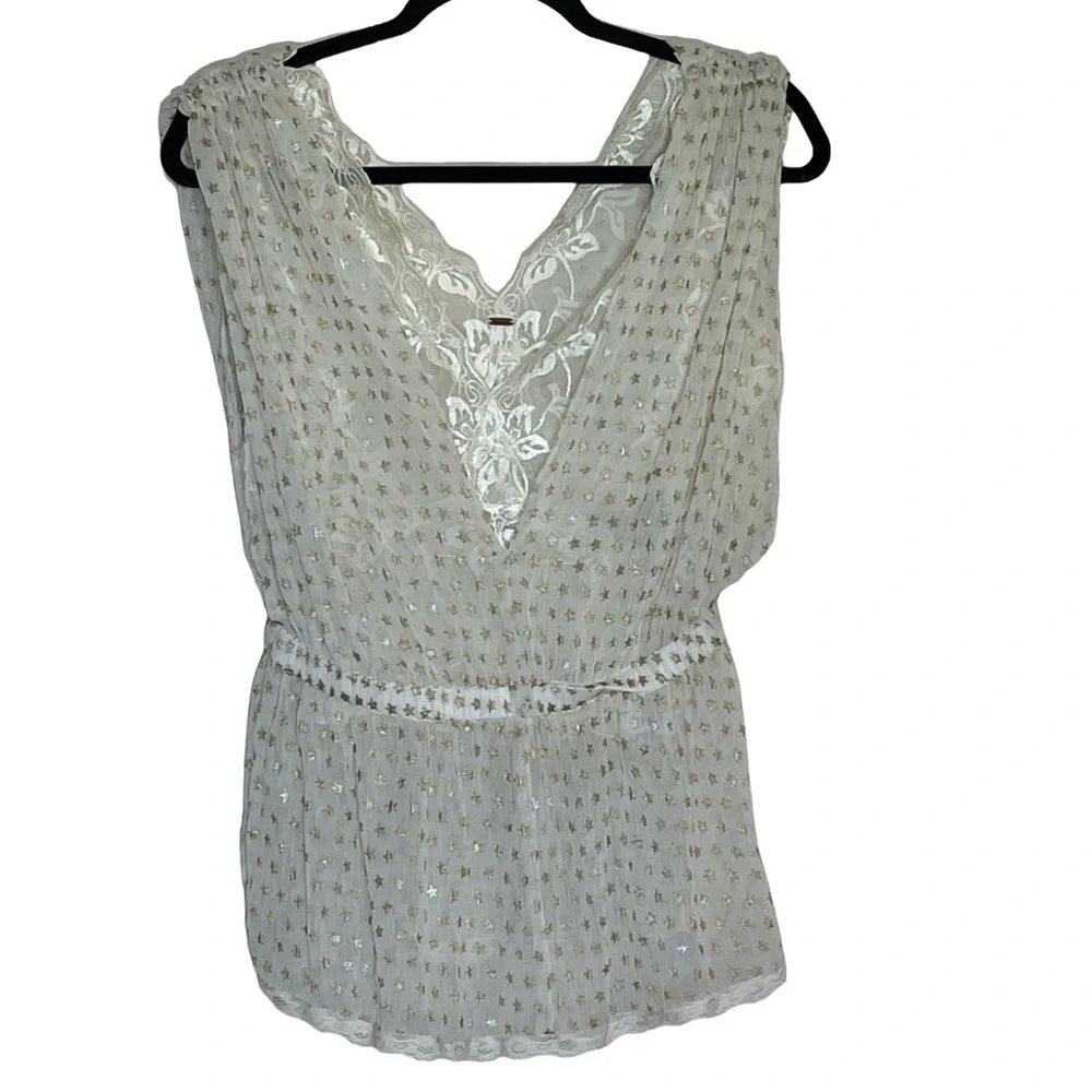 Free People Metallic Star Size XS Blouse